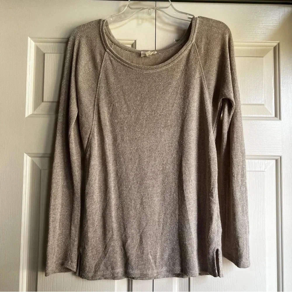 AG by Adriano Goldschmied Long Sleeve Scoop neck sparkle sweater